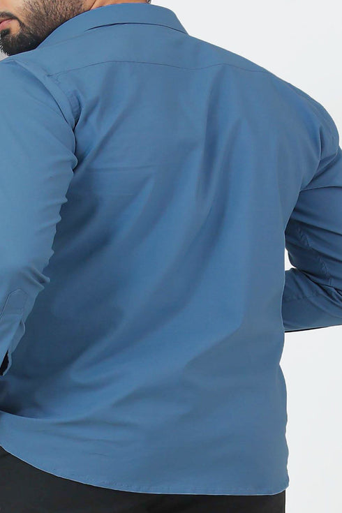 Veshbhoshaa Bluebird Men'S Blue Cotton Lycra Formal Shirt